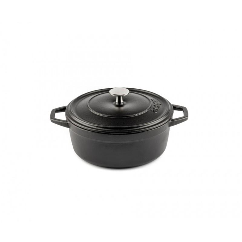 Hlboký liatinový hrniec Hosse, Black Onyx, Ф12 - 