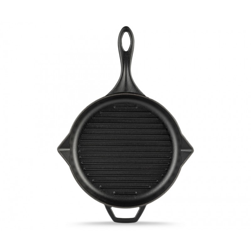 Emajlová liatinová panvica na grilovanie, Black Onyx, Ф28cm - Čierne liatinové hrnce